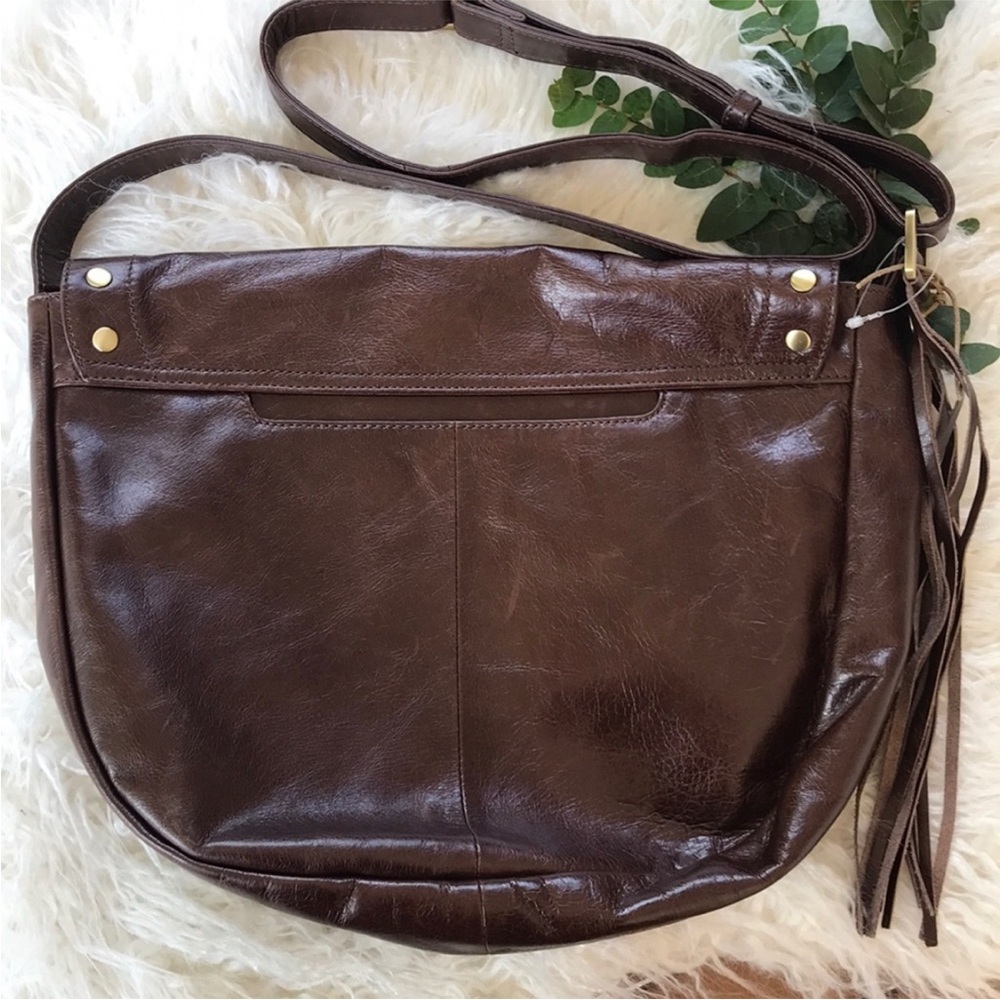 HOBO Brown Leather Crossbody Bag with Gold Studs - Picture 3 of 5